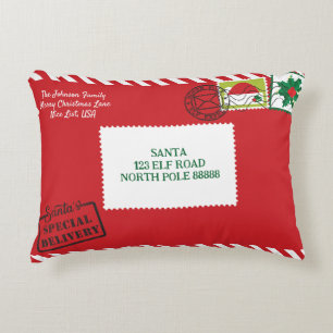 Personalise Red Santa Letter Christmas Decorative Cushion