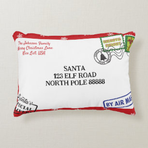 Personalise Red Snowflake Santa Letter Christmas Decorative Cushion