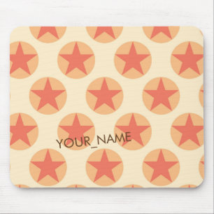 Personalise Red Star Pattern by storeman Mouse Mat