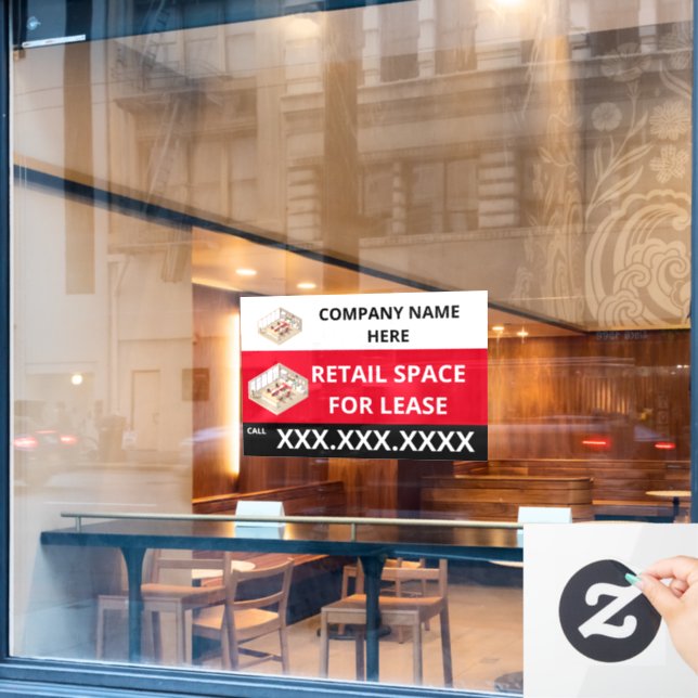 Personalise Retail Space For Lease Company Logo Window Cling (Cafe Window)