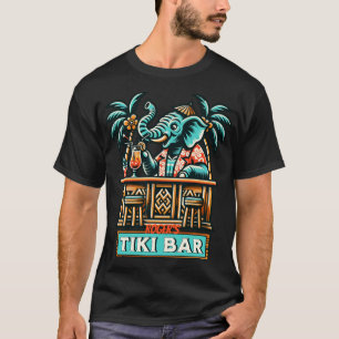 Personalise Retro Elephant Tiki Bar T-Shirt