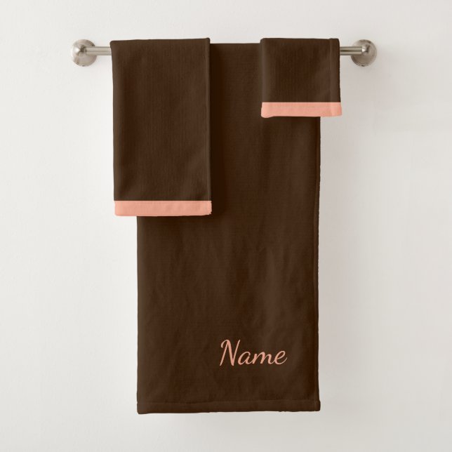 Personalise Rich Brown  Bath Towel Set (Insitu)