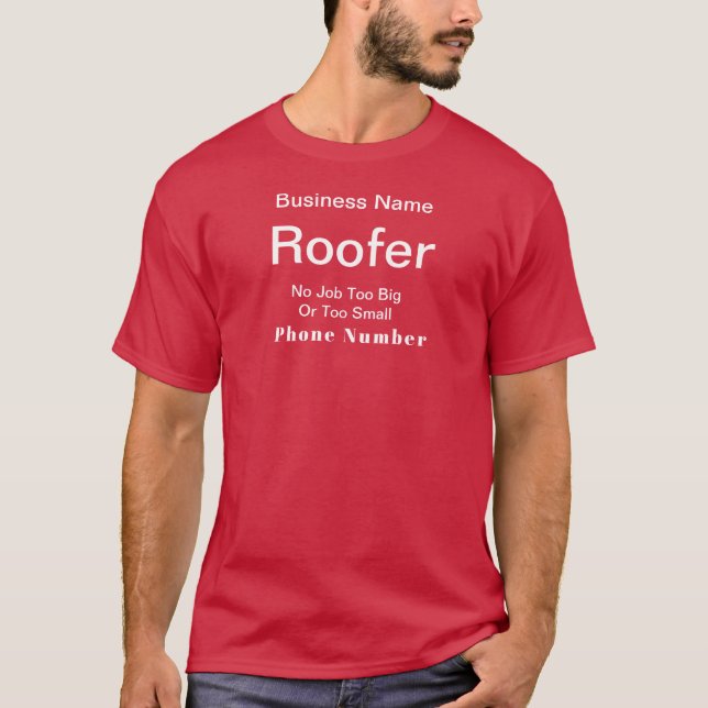Personalise Roofer Entrepreneur Red       T-Shirt (Front)