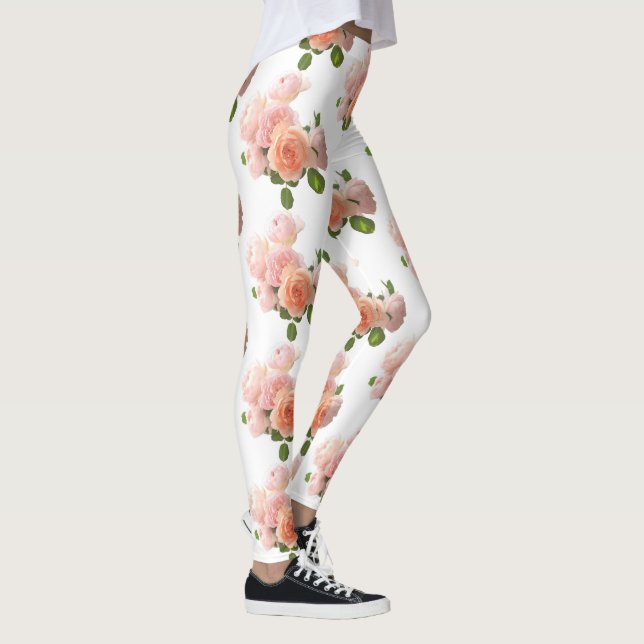 Personalise Roses Modern Elegant Trendy Template Leggings (Right)