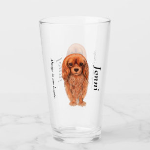Personalise Ruby Cavalier King Charles Spaniel  Glass