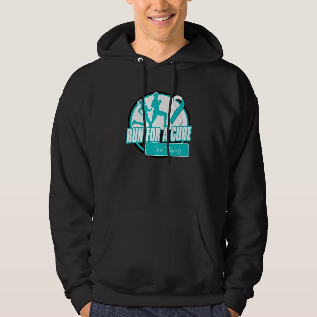 Personalise Run For a Cure - Cervical Cancer Hoodie (Front)