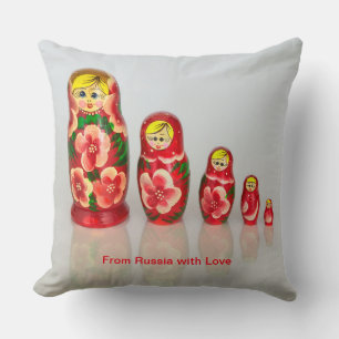 Personalise Russian Matryoshka stacking dolls Cushion