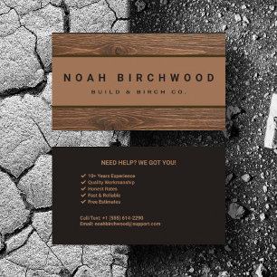 Personalise Rustic Handyman Woodwork Business Card