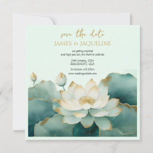 Personalise Save the Date Lotus gold