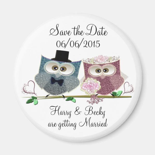 Personalise Save the Date Wedding Magnet (Front)