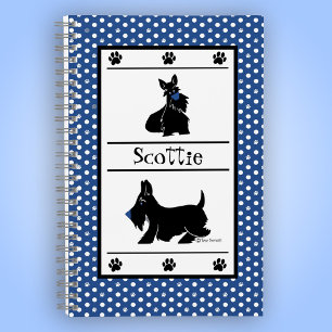 Personalise Scottie Polka Dot Cute Custom Notebook
