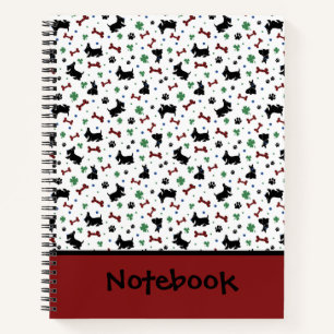 Personalise Scottie Shamrocks Colourful Lucky Big Notebook