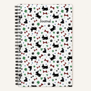 Personalise Scottie Shamrocks Fun Colourful Small Notebook