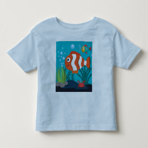 Personalise Sea-Life Pattern Fish Crab Seaweed Toddler T-Shirt