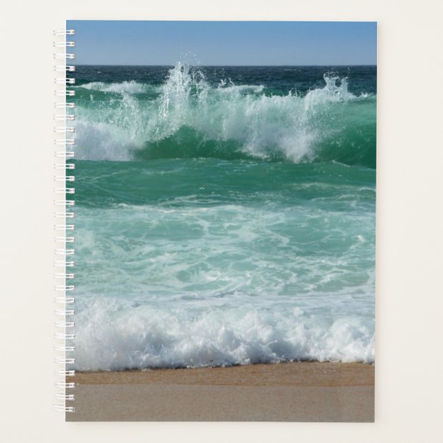 Personalise Seascape Beach Seaside Sea Waves Planner (Front)
