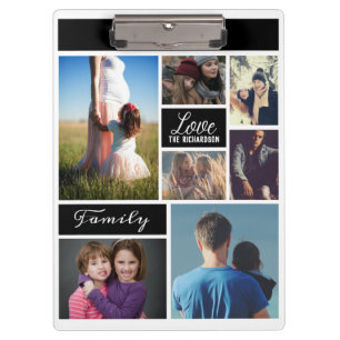 Personalise Seven Photo Collage Clipboard