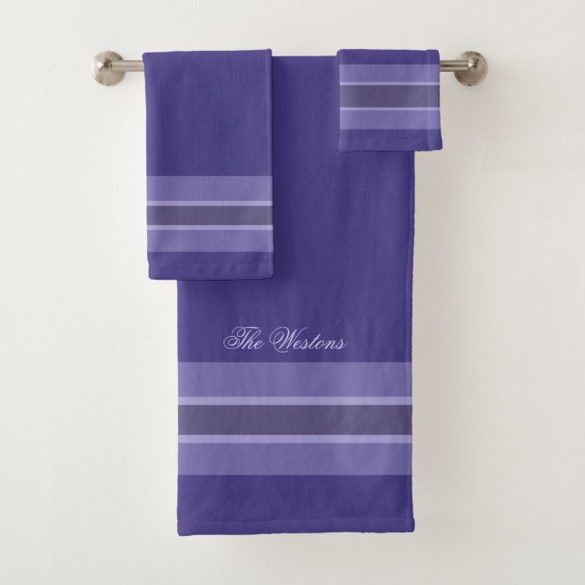 Personalise Shades of Periwinkle Bath Towel Set (Insitu)