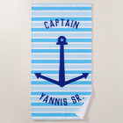 Personalise Ship Captain Name Beach Towel