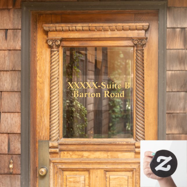 Personalise Shop Street Address Number Gold Black Window Cling (Home Door)