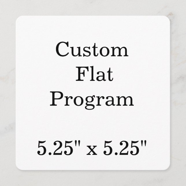 personalise simple custom5.25" x 5.25' roundedFlat Programme (Front)