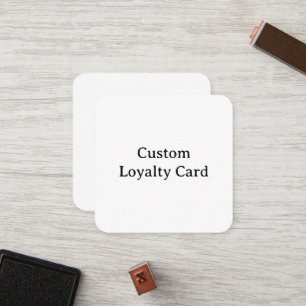 personalise simple custom 2.5" x 2.5" Rounded Loyalty Card
