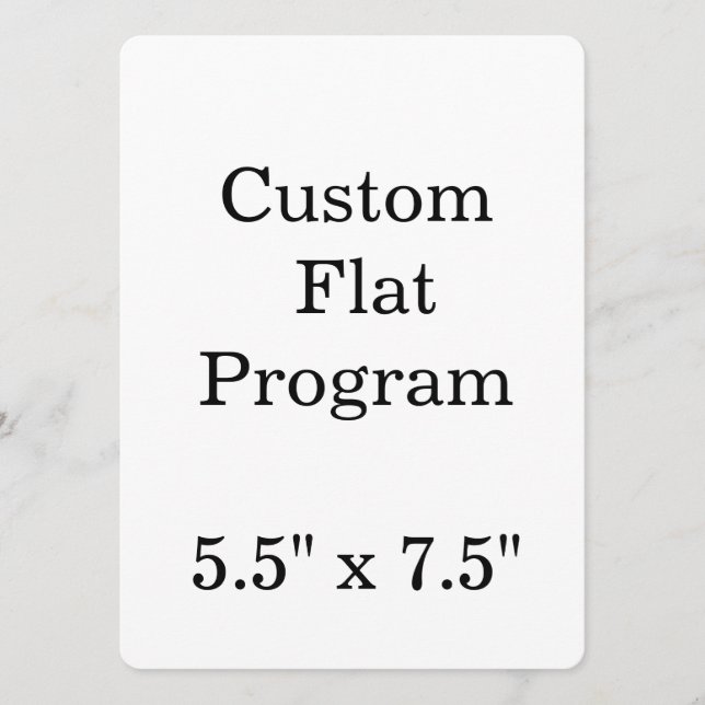 personalise simple custom 5.5" x 7.5" rounded Flat Programme (Front)