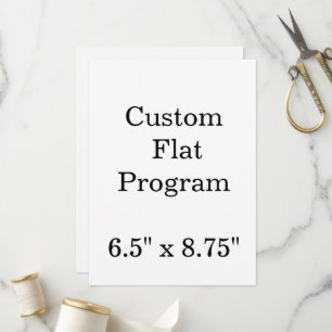 personalise simple custom 6.5" x 8.75"Squared Flat Programme