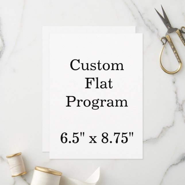 personalise simple custom 6.5" x 8.75"Squared Flat Programme (Front/Back In Situ)