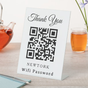 personalise simple custom 6" x 8" wifi pedestal sign