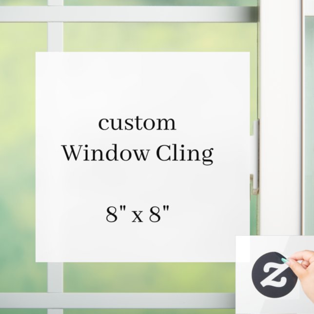 personalise simple custom 8" x 8" square window cling (Home)