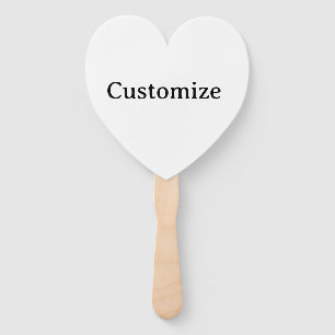 personalise simple custom Assembled Heart Hand Fan