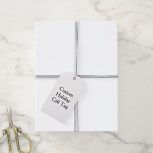 personalise simple custom Grey Twine Gift Tag