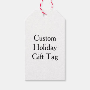 personalise simple custom Red and White Gift Tag