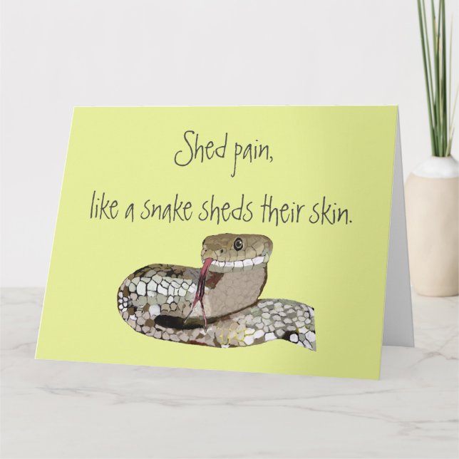 Personalise Snake Transformation Get Well Card (Front)
