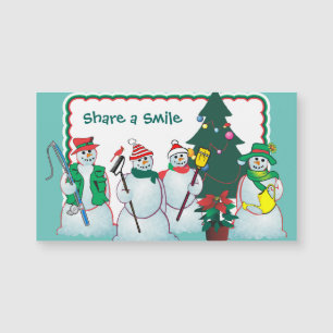 personalise snowmen magnets