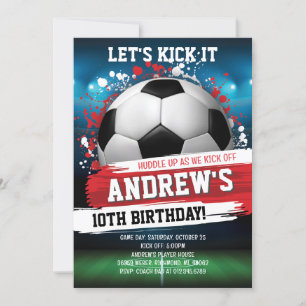 Personalise Soccer Birthday Party Invitation
