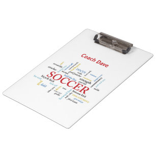 Personalise, Soccer Coach Thank You in Words Clipboard