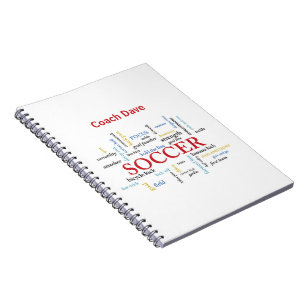 Personalise, Soccer Coach Thank You in Words Notebook