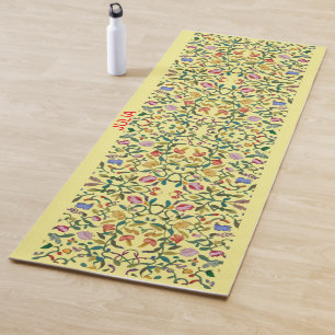 Personalise soft intricate floral pattern Yoga Mat