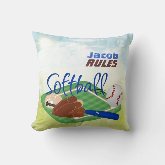 Personalise Softball Pillow (Front)