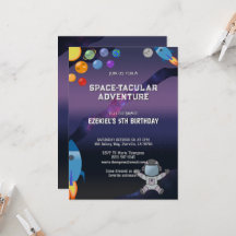 Personalise Space Birthday Invitation