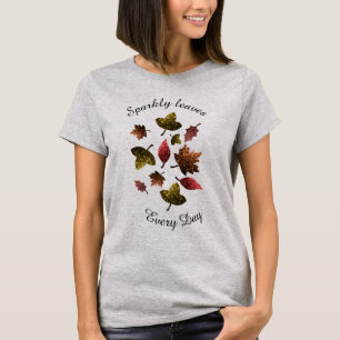 Personalise Sparkly leaves fall autumn sparkles T-Shirt