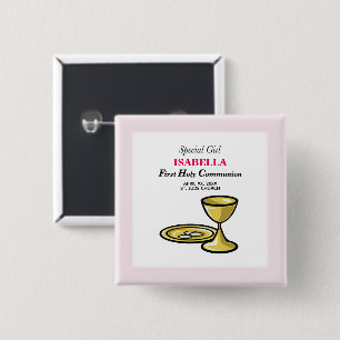 Personalise, Special Girl, First Communion 15 Cm Square Badge