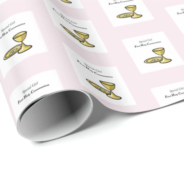 Personalise, Special Girl, First Communion Wrapping Paper (Roll Corner)