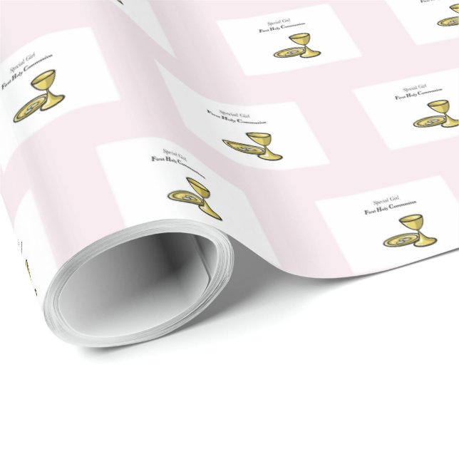 Personalise, Special Girl, First Communion Wrapping Paper (Roll Corner)