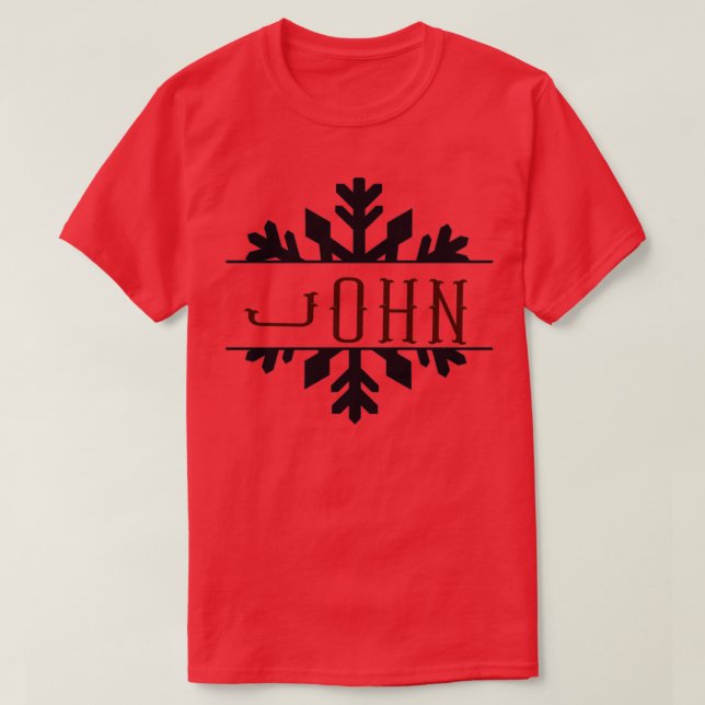 Personalise Split Monogram John Name Gift for Men  T-Shirt (Design Front)