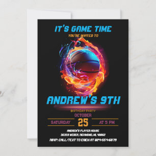 personalise Sport Basketball Birthday Invitation