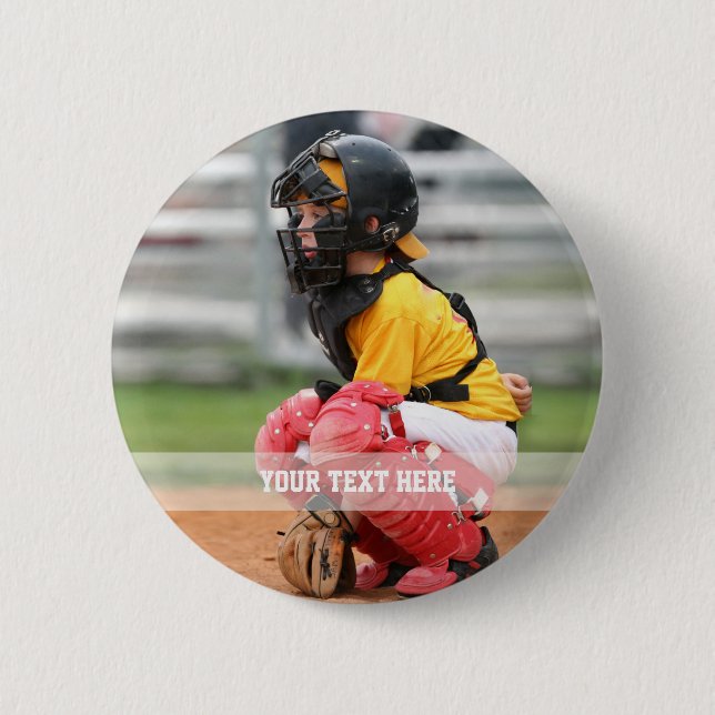 Personalise Sports Photo 6 Cm Round Badge (Front)