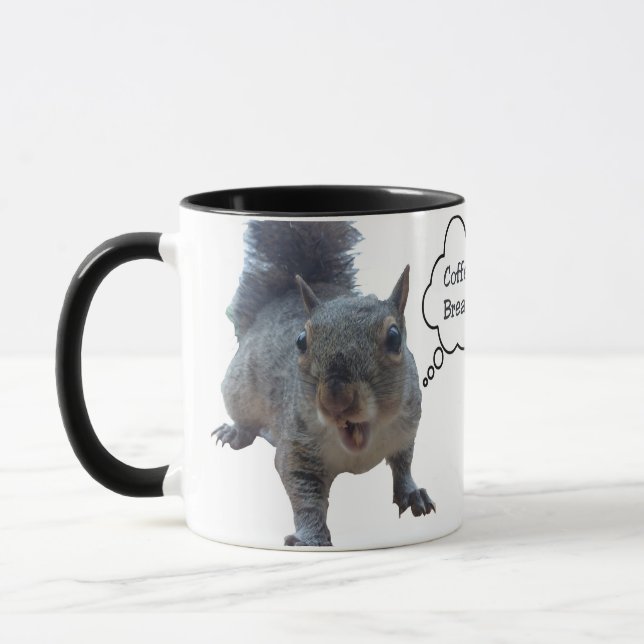 Personalise Squirrel Coffee Break Mug (Left)