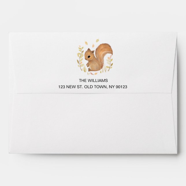 Personalise Squirrel Envelope (Back (Top Flap))